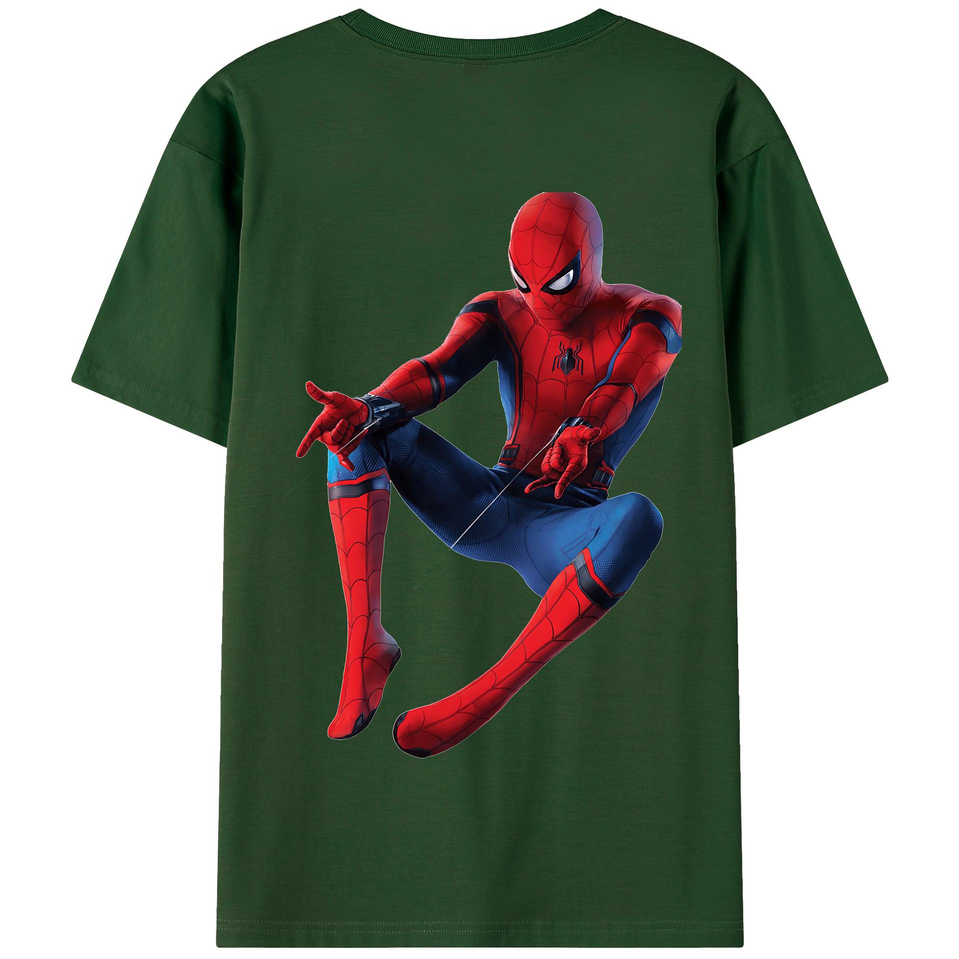 （画像用） Spider Man スパイダーマン 綿100％半袖Tシャツ（背面プリント）